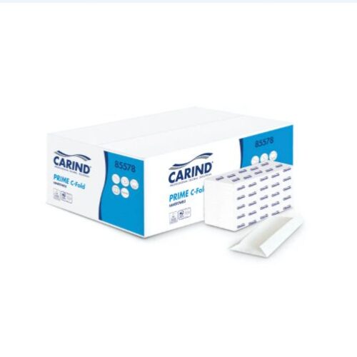 CARIND Asciugamani di carta piegati, 85578 Prime C-Fold, 153 fogli, piega a C, bianco (20 pacchi da 153 asciugamani)