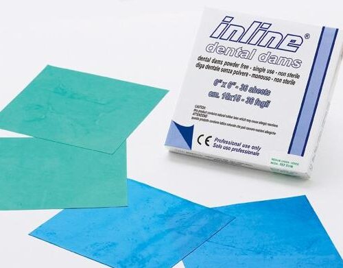 INLINE DENTAL DAMS GREEN FINE
