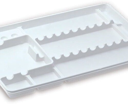 400 VASSOI MONOUSO TRAY PORTA STRUMENTI MIS 18X28 PLASTICA SCOMPARTI CHIRURGIA