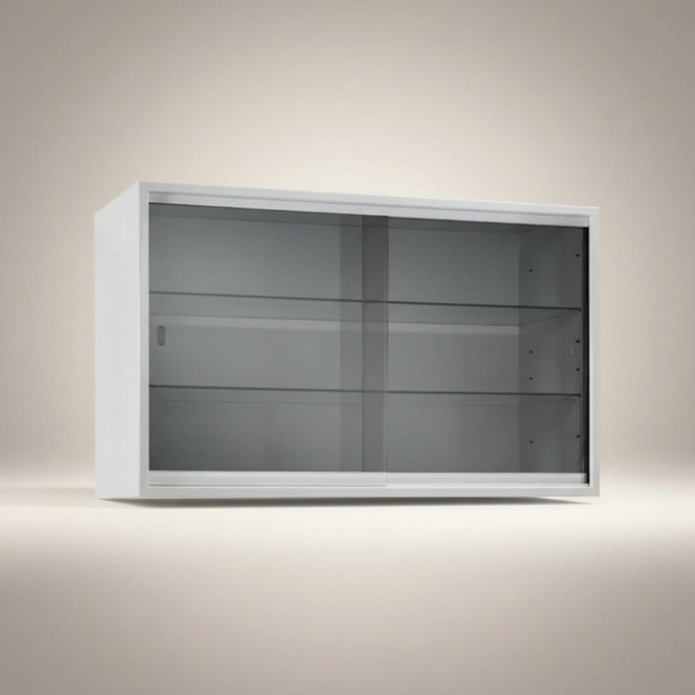 Vetrina pensile 1000x300x500mm con vetri fumè scorrevoli