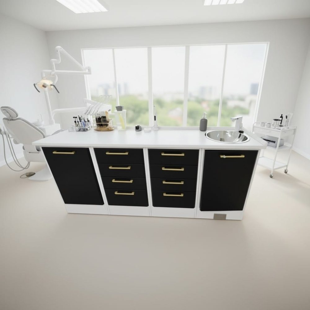 Alternative view of Set di 4 Mobili medicali colorati