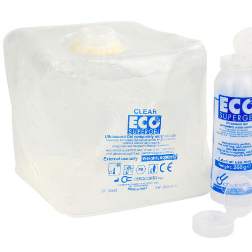 Gel Trasparente per Ultrasuoni e Luce Pulsata Eco Supergel Clear in sacca da 5 lt.