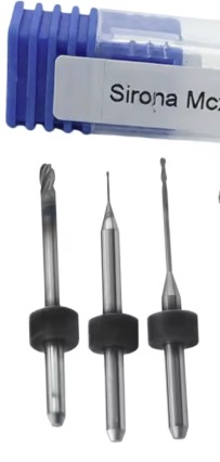 Sirona MCX5 PMMA Rettifica Frese Dentali 0.5/1.0/2.5mm D3 Gambo Fresatura Punte Da Taglio per Protesi CAD CAM Materiali 3PZ