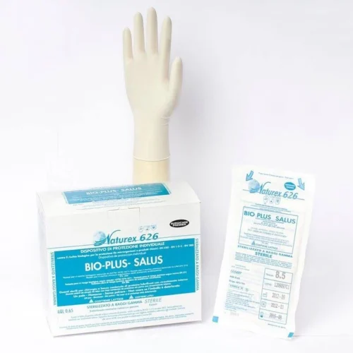GUANTI CHIRURGICI IN LATTICE STERILI SENZA POLVERE NATUREX 626 BIO PLUS SALUS  MISURA N.6 / Confezione da 50 paia